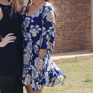 Floral Swing Dress with POCKETS